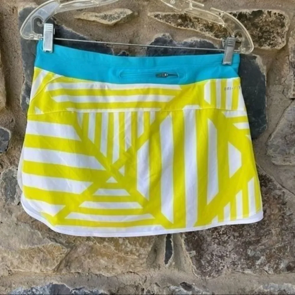 Nike dri-fit skort neon yellow turquoise blue